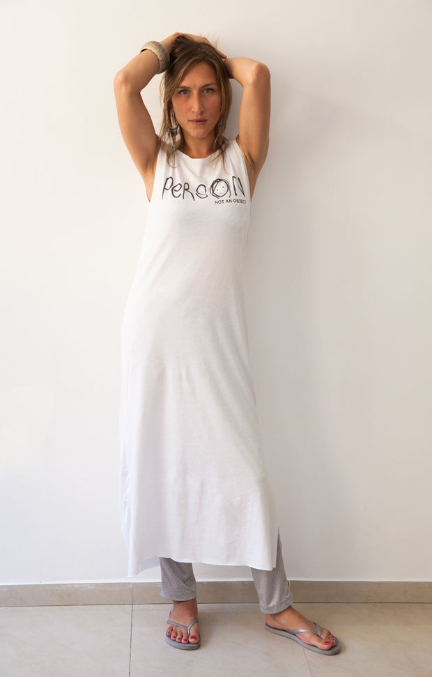 Person Not An Object - White Maxi Dress