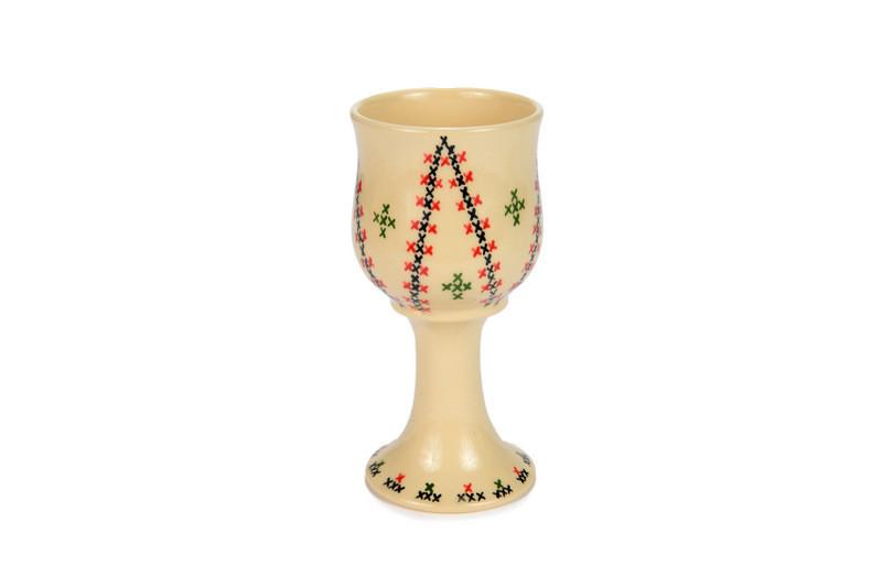 Decorative Wine Glass, with painted Bedouin embroidery