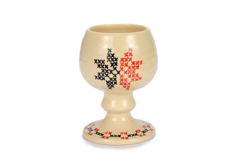 Decorative Wine Glass, with painted Bedouin embroidery
